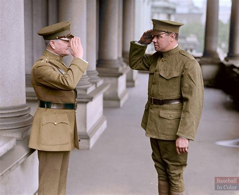 Pvt George Herman Babe Ruth Saluting General Pershing Shortly After