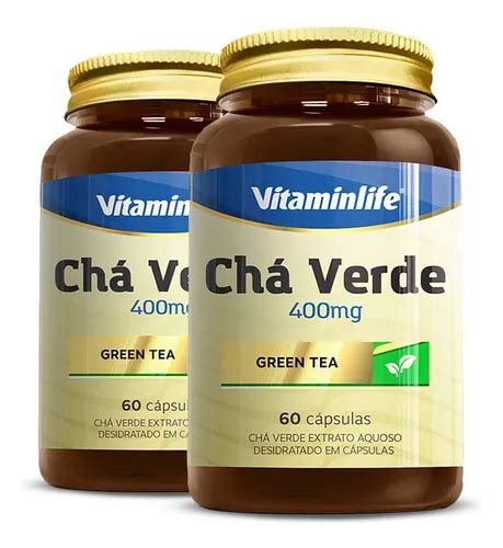 Kit Ch Verde Vitaminlife C Psulas Sabor Sem Sabor Mercadolivre