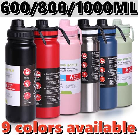 Stainless Aqua Flask Tumbler Portable Water Bottle Tumbler Hot Cold 600ml 1 Liter Tumbler