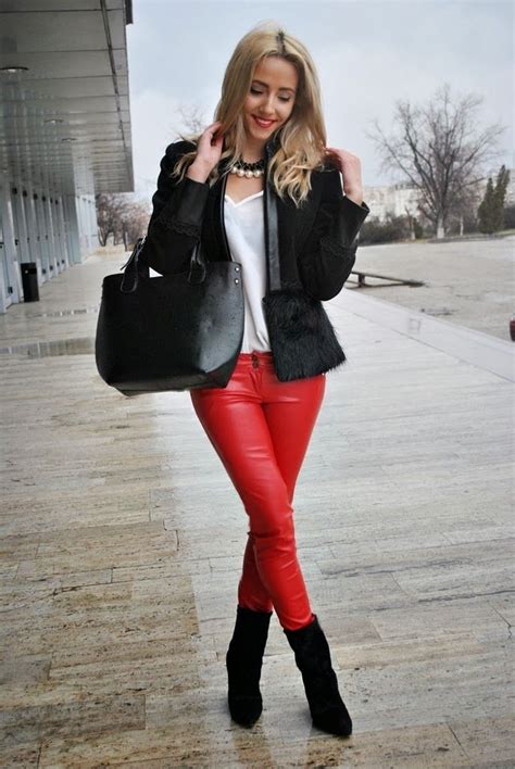 Let`s Talk About Fashion Red Leather Pants Red Leather Pants