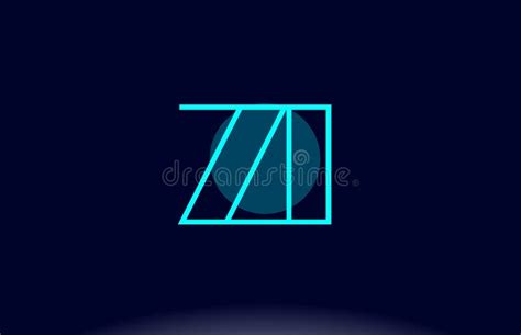 Zi Z I Blue Line Circle Alphabet Letter Logo Icon Template Vector