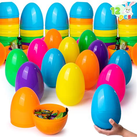 Syncfun 12 PCS Jumbo 7 Plastic Easter Eggs Classroom Party Favor