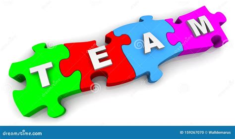 Team Word On Puzzles Stock Illustration Illustration Of Effective