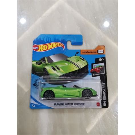 Hot Wheels 17 Pagani Huayra Roadster Green Short Card Shopee Malaysia