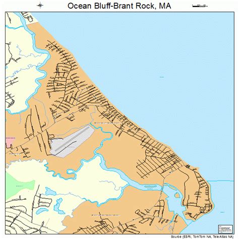 Ocean Bluff Brant Rock Massachusetts Street Map 2550862