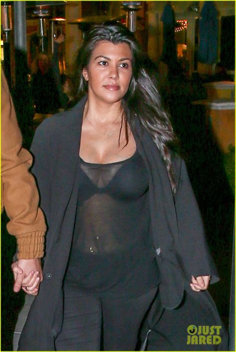 Kourtney Kardashian Shows Off Post Baby Body In Sheer Top Photo