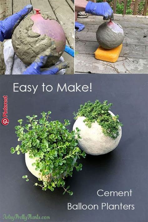 Make A Diy Cement Balloon Planter Diy Planters Concrete Diy Cement Diy