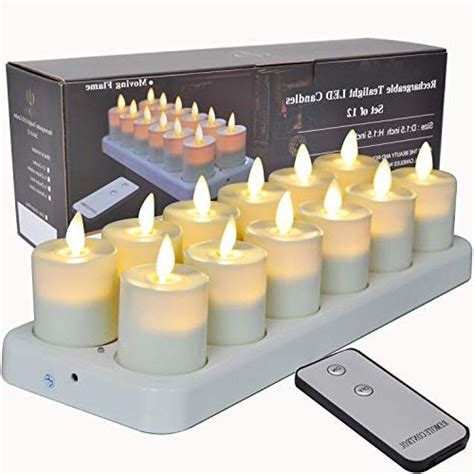 Telosma Rechargeable Led Tealight Votives Candles With Moving