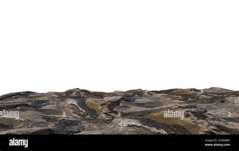 rocky cliff isolated on white background, edge of the mountain Stock ...