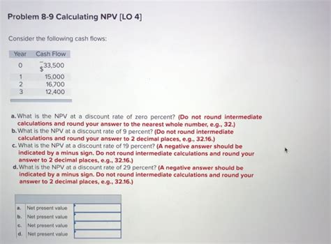 Solved Problem Calculating Npv Lo Consider The Chegg