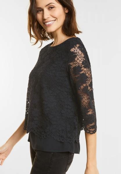 Bluse Mit Spitzen Layer In Black Von Street One Online Kaufen