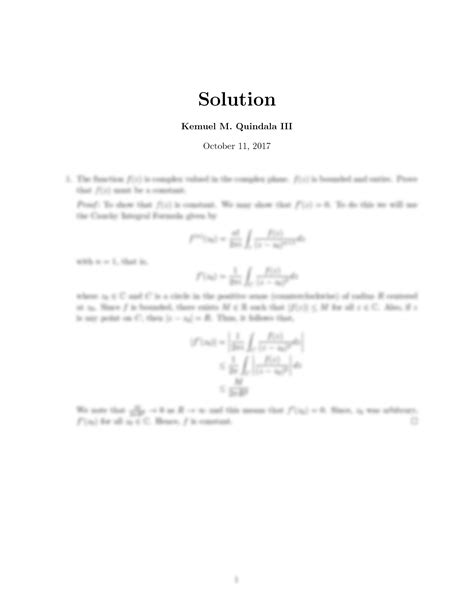 Solution Proof Of Liouville S Theorem Studypool