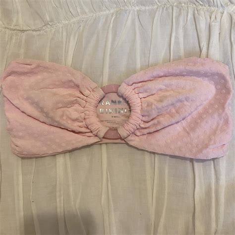 Frankies Bikinis Pink O Ring Strapless Bikini Depop