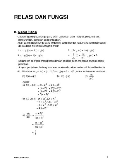 Detail Contoh Soal Operasi Aljabar Fungsi Koleksi Nomer