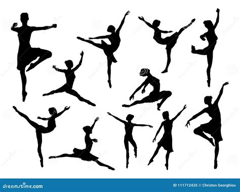 Ballet Dancer Silhouettes Stock Vector Illustration Of Logo