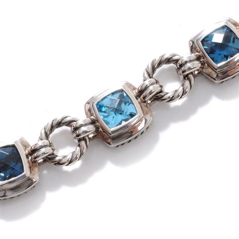 David Yurman Sterling Silver Blue Topaz Renaissance Necklace