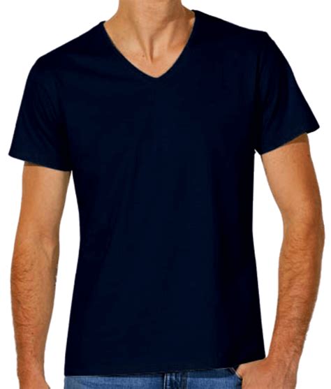 T Shirt Homme Col V Coton Bio Bleu Nuit Los Yumas De Cuba