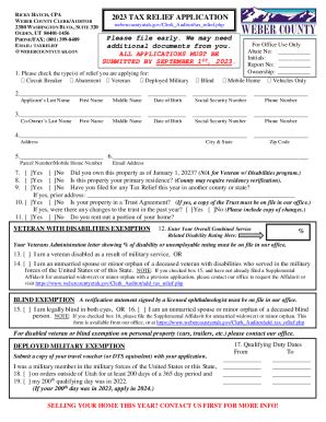 Fillable Online Clerk Auditor Tax Relief Forms Fax Email Print