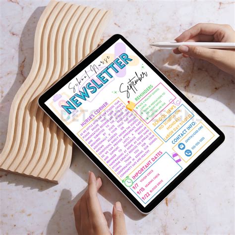 School Nurse Editable Newsletter Template Newsletter Template Nurse