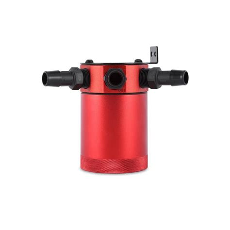 Mishimoto Compact Baffled Oil Catch Can Red 3 Port Universal Jdmuscle