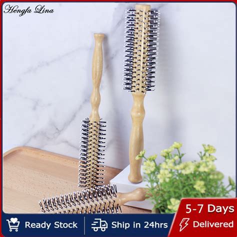 Hengfa Lina Mini Round Nylon Hairbrush Curly Hair Styling Comb Rolling Comb Round Brush For Thin