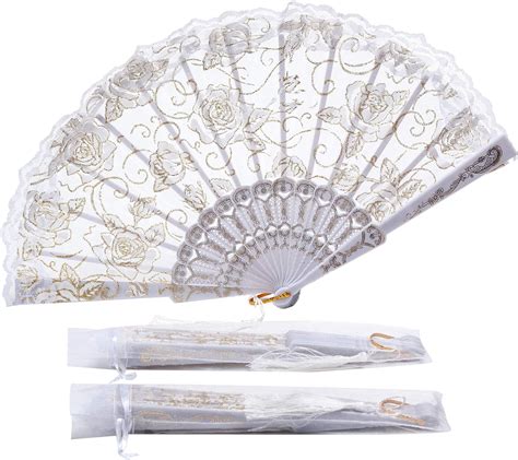 Amazon Yalikop Pieces Rose Lace Floral Hand Fans Retro Elegant