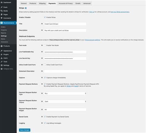 Woocommerce Stripe Integration Wordpress Plugin Setup