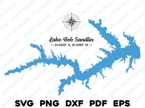 Lake Bob Sandlin Texas Map Shape Silhouette Svg Png Dxf Pdf Eps Vector