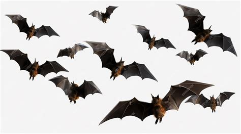 Flying Flock Of Bats Isolated On Transparent Premium Ai Generated Image