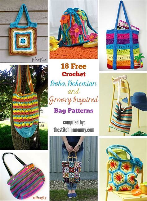 Free Crochet Boho Bohemian And Groovy Inspired Bag Patterns