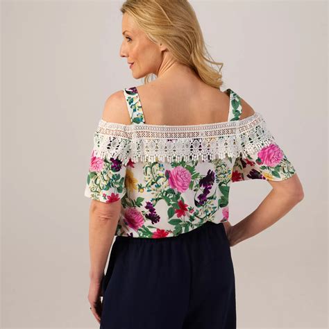 Nina Leonard Cold Shoulder Float Top - QVC UK