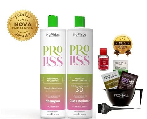 Kit Escova Progressiva Sem Formol 3d Pro Liss Myphios 2x1L