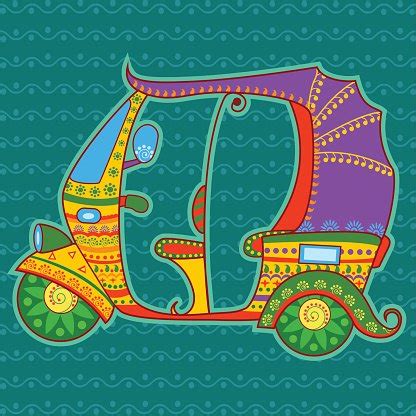 Auto Rickshaw In Indian Art Style Stock Vector | Royalty-Free | FreeImages