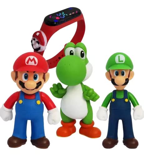 Kit Bonecos Super Mario Luigi Yoshi Rel Gio M Rio Parcelamento