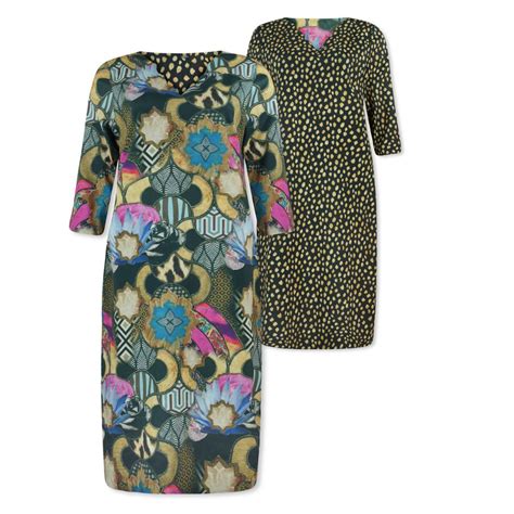 Lizzy En Coco Jurk Che Reversible Collage Small Dots Boetiek Nouveau