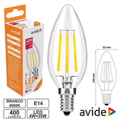 Comprar L Mpada E Vela Decorativa Led Filamento W Branco Natural