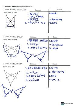 Geometry Triangle Congruence In Overlapping Triangles Proofs Practice