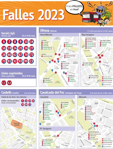 Guía de la EMT para las Fallas de Valencia 2023 autobuses nocturnos y