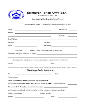 Fillable Online Edinburgh Tartan Army Eta Fax Email Print Pdffiller