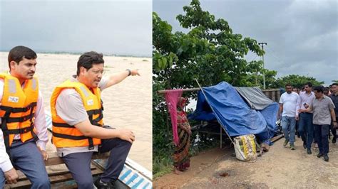 Meghalaya Cm Sangma Inspects Flood Hit West Garo Hills Ensures