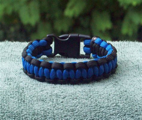 Thin Blue Line Paracord Bracelet Police Etsy