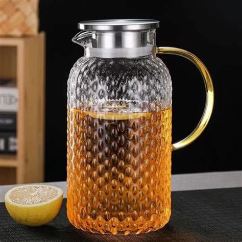 Théière en verre résistant à la chaleur de grande capacité carafe à eau