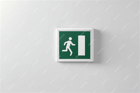 Premium Photo Emergency Exit Signage Mockup With Blank White Empty