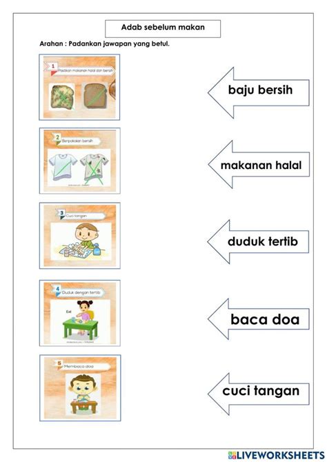 Adab Makan Dan Minum Interactive Exercise For TAHUN 1