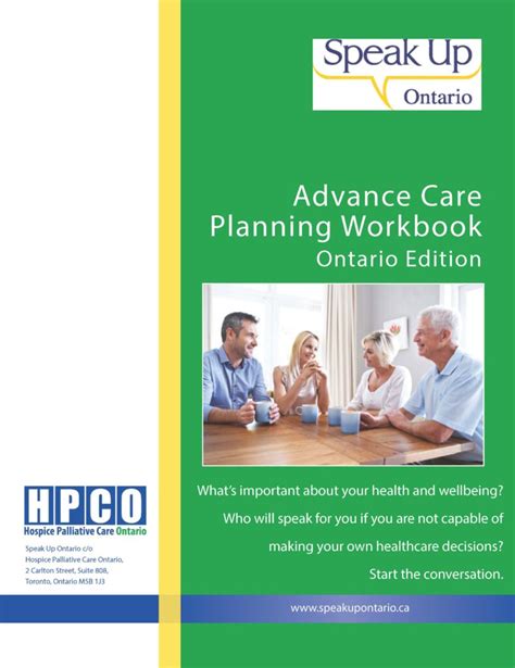 Advance Care Planning Workbook Titlepage Champlain Hospice Palliative