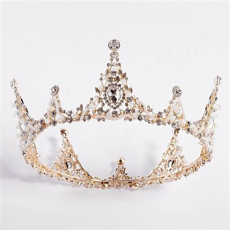 Jeweled Baroque Queen Crown Rhinestone Wedding Crowns And Tiaras For