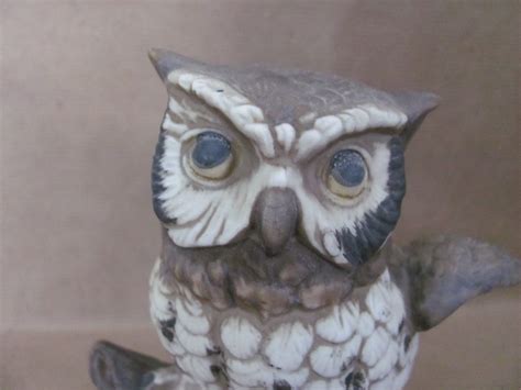 Vintage Owl Figurine S Homco Owl Statue Ceramic Owl Etsy