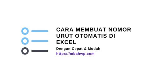 Cara Membuat Nomor Urut Otomatis Di Excel