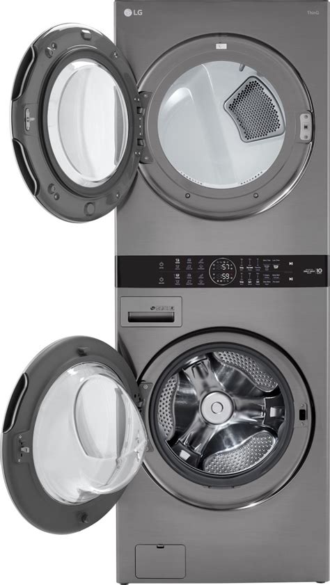 Lg 45 Cu Ft Washer 74 Cu Ft Electric Dryer Graphite Steel Front