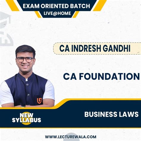 CA Indresh Gandhi CA Foundation Business Laws Online Classes